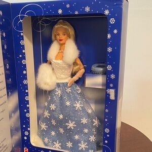 Winter Wonderland Doll with Blue Snowflake Dress